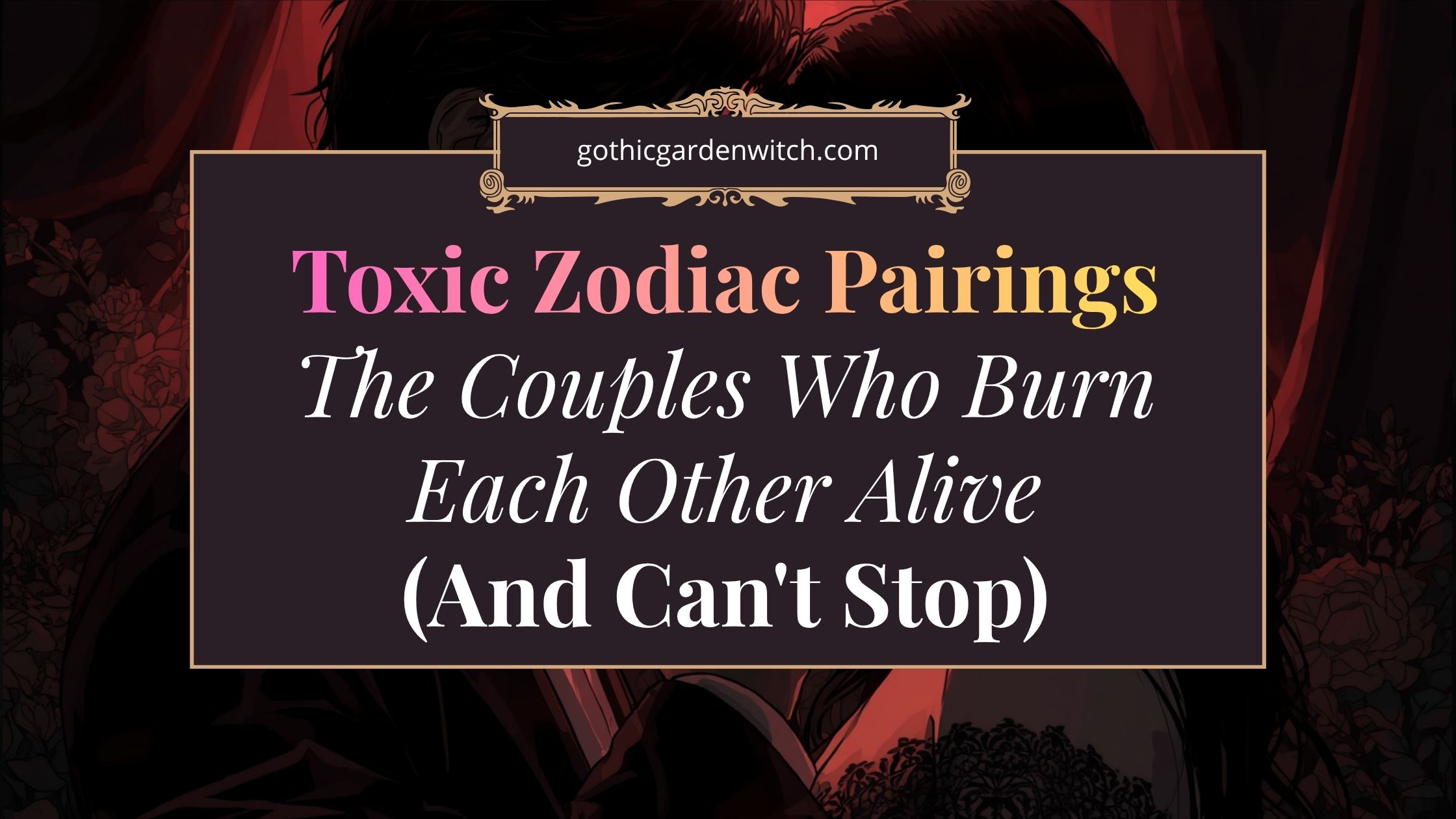 dark aesthetic couple representing toxic zodiac pairings facing each other in shadow