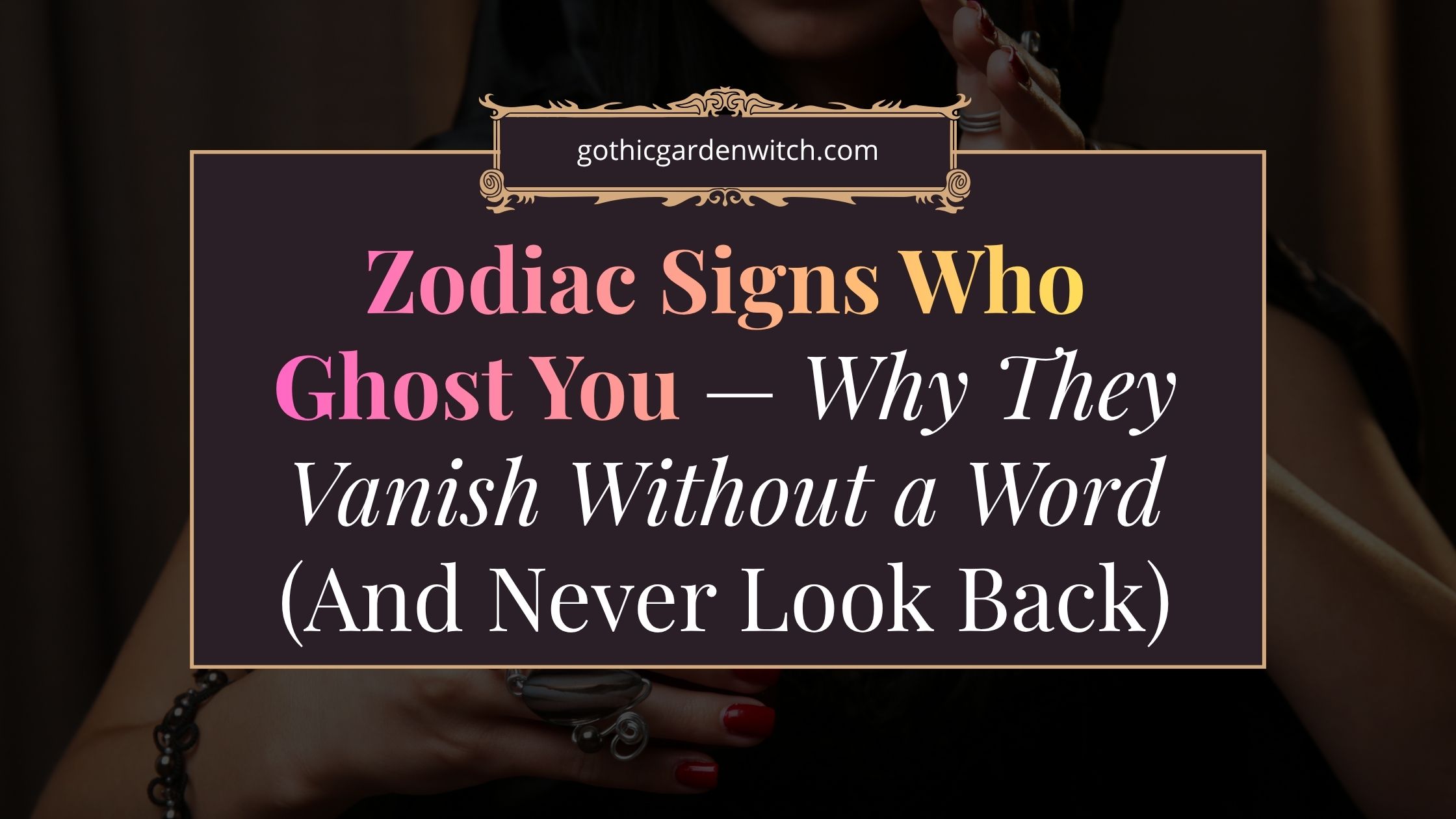 Dark silhouette of a woman disappearing representing zodiac signs who ghost