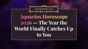 Aquarius horoscope 2026 dark feminine astrology art with water bearer and night sky