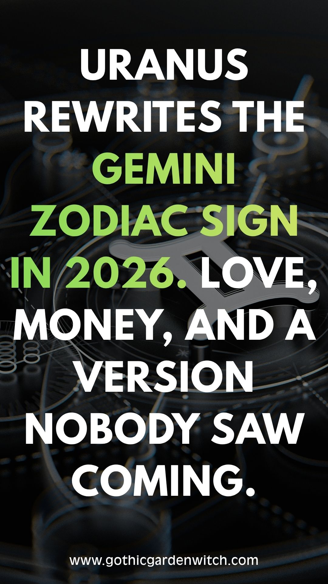 Gemini horoscope 2026 dark feminine Uranus transformation pin - the year Uranus rewrites you