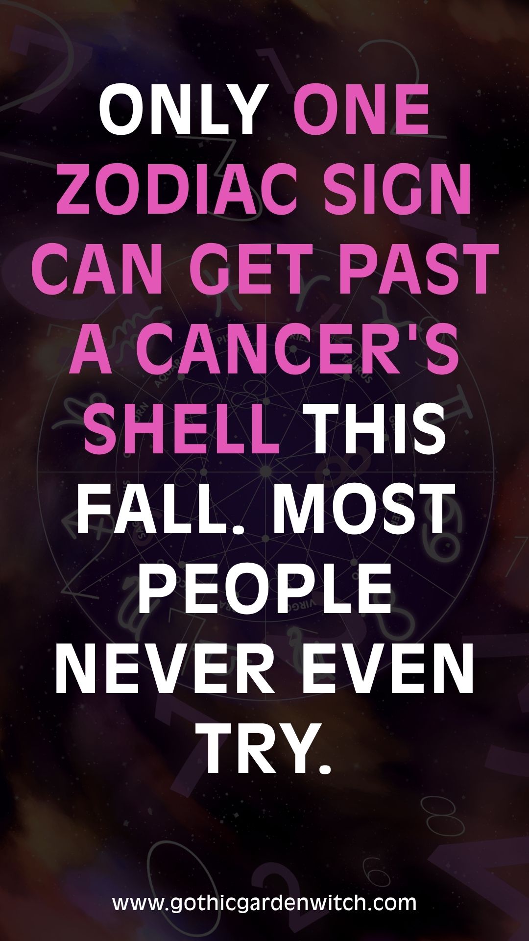 Only one zodiac sign can get past a Cancer's shell this fall. Most people never even try.